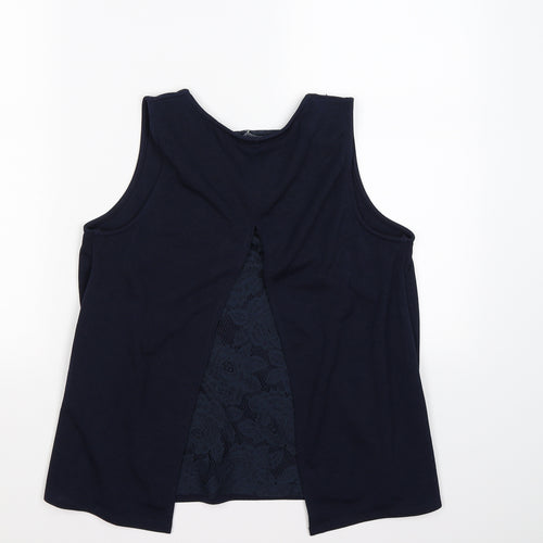 Atmosphere Womens Blue Floral  Basic Tank Size 12  - lace back
