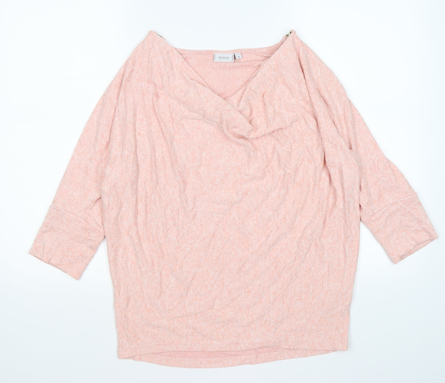 fransa Womens Pink  Knit Pullover Jumper Size S