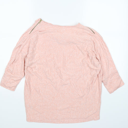 fransa Womens Pink  Knit Pullover Jumper Size S