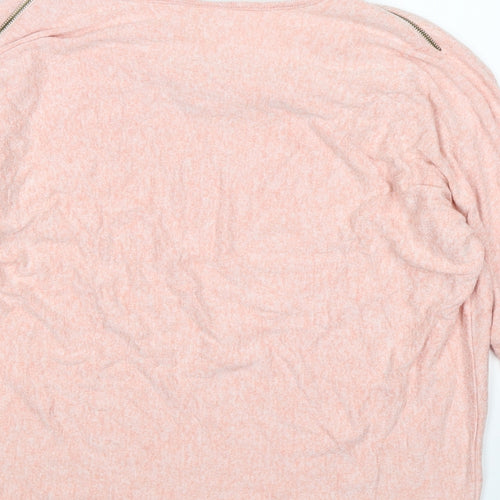 fransa Womens Pink  Knit Pullover Jumper Size S