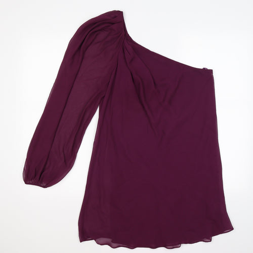 New Look Womens Purple  Chiffon Tunic T-Shirt Size 12  - one arm