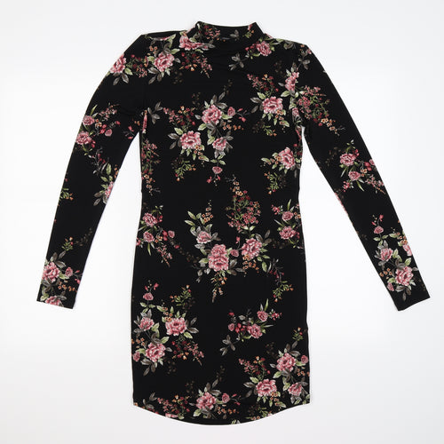 FOREVER 21 Womens Black Floral Knit Bodycon  Size S