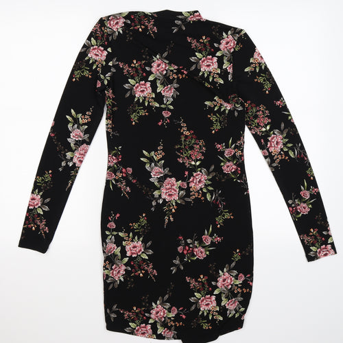 FOREVER 21 Womens Black Floral Knit Bodycon  Size S