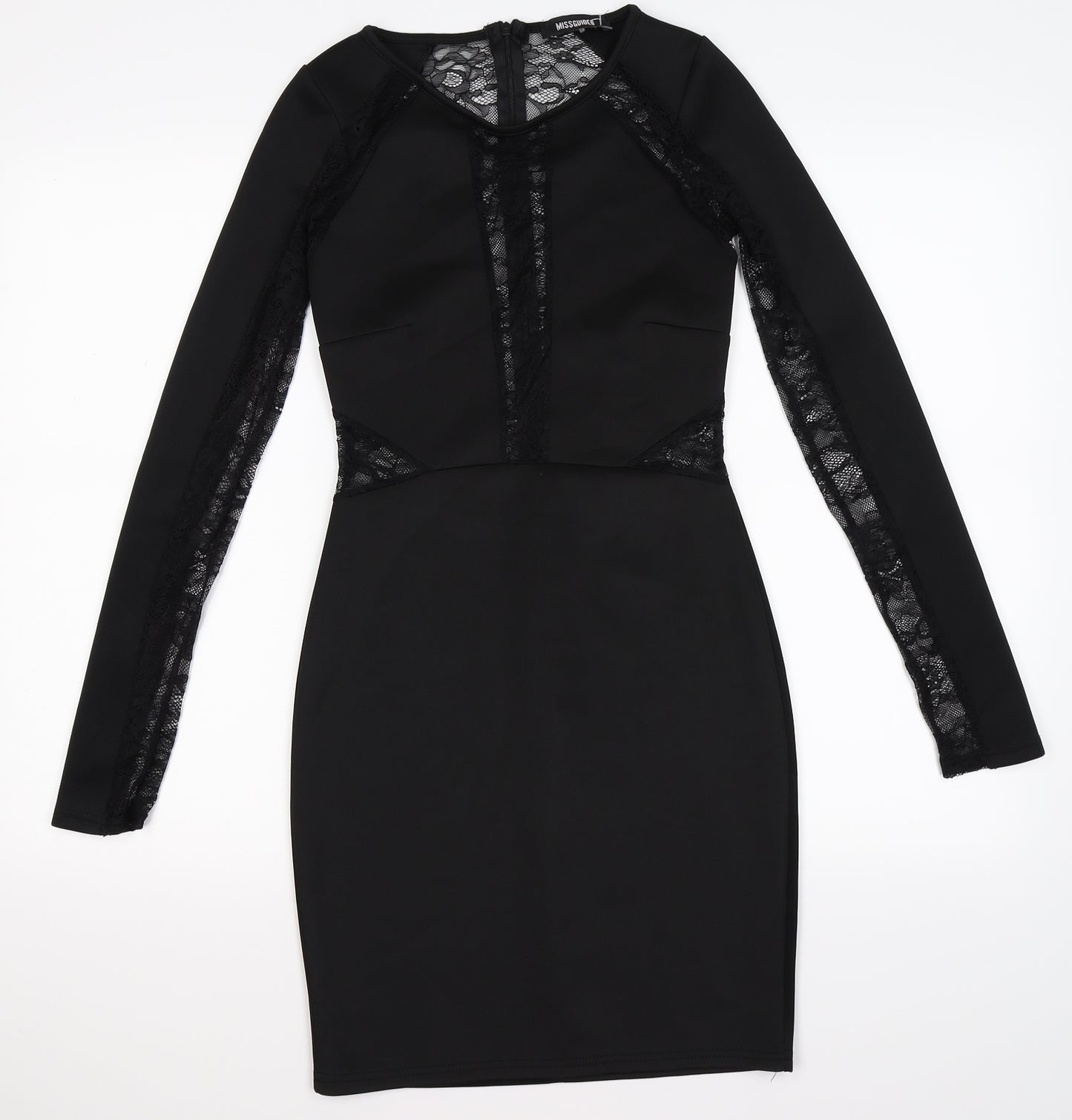 Missguided Womens Black Floral Satin Bodycon  Size 8