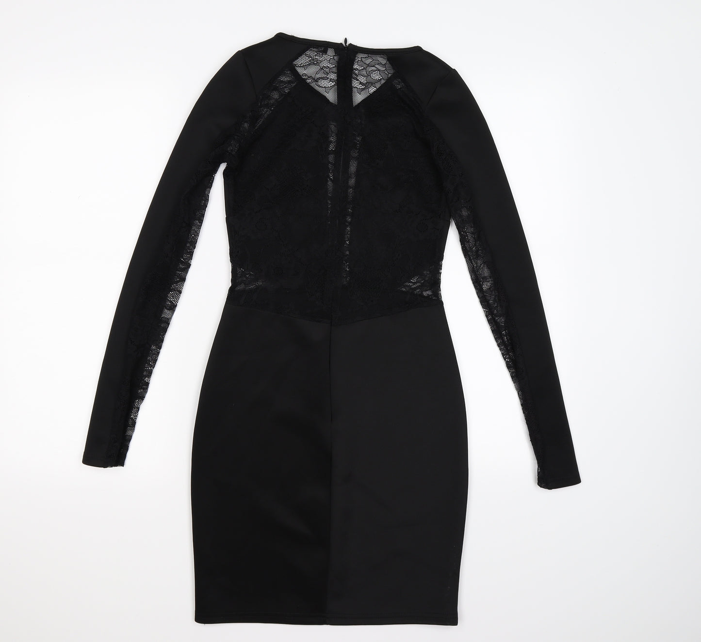 Missguided Womens Black Floral Satin Bodycon  Size 8