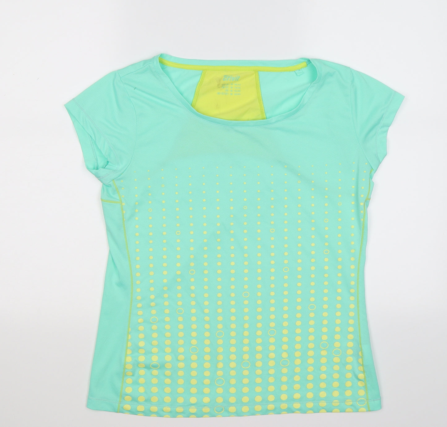 Crivit Womens Green Polka Dot  Basic T-Shirt Size 14