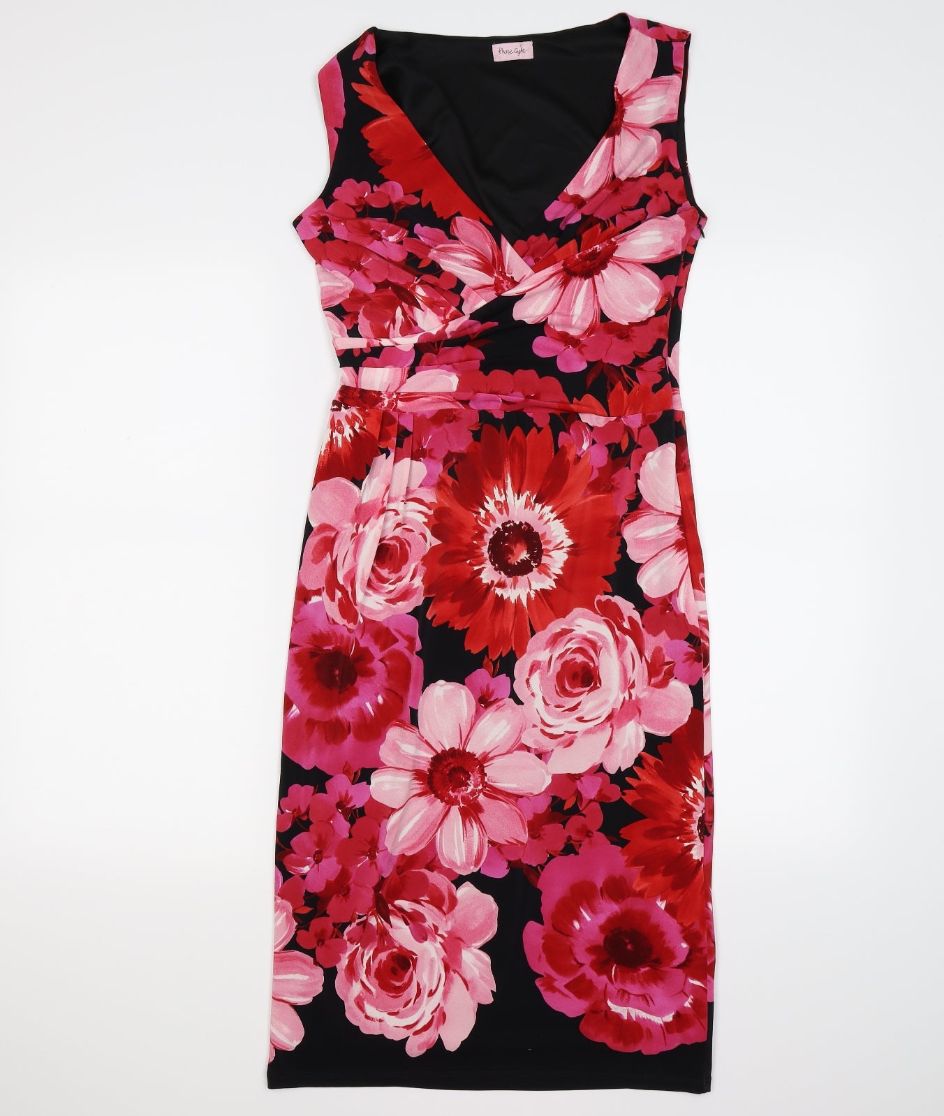 Phase Eight Womens Black Floral  Maxi  Size 10  - PINK FLOWERS
