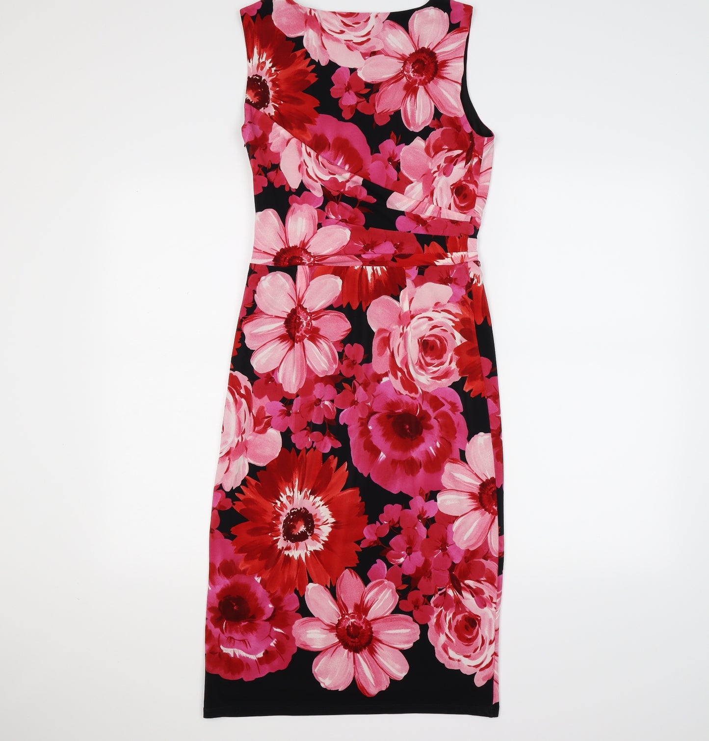 Phase Eight Womens Black Floral  Maxi  Size 10  - PINK FLOWERS