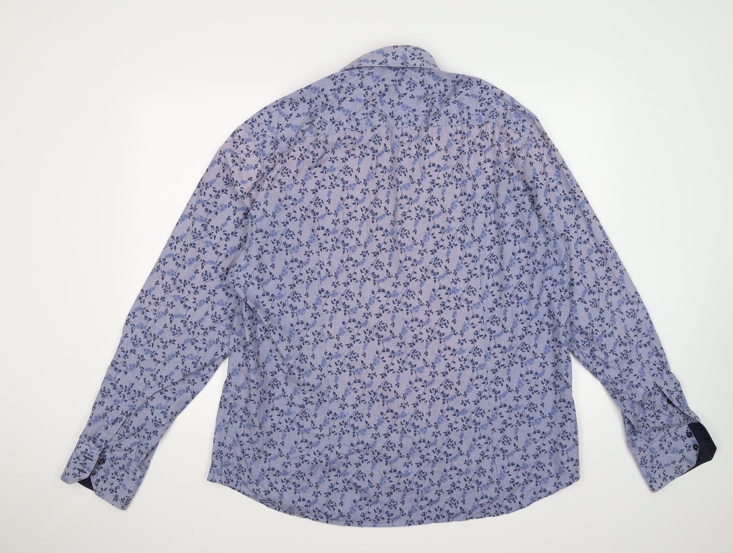 life and limb Mens Blue Floral   Button-Up Size 2XL