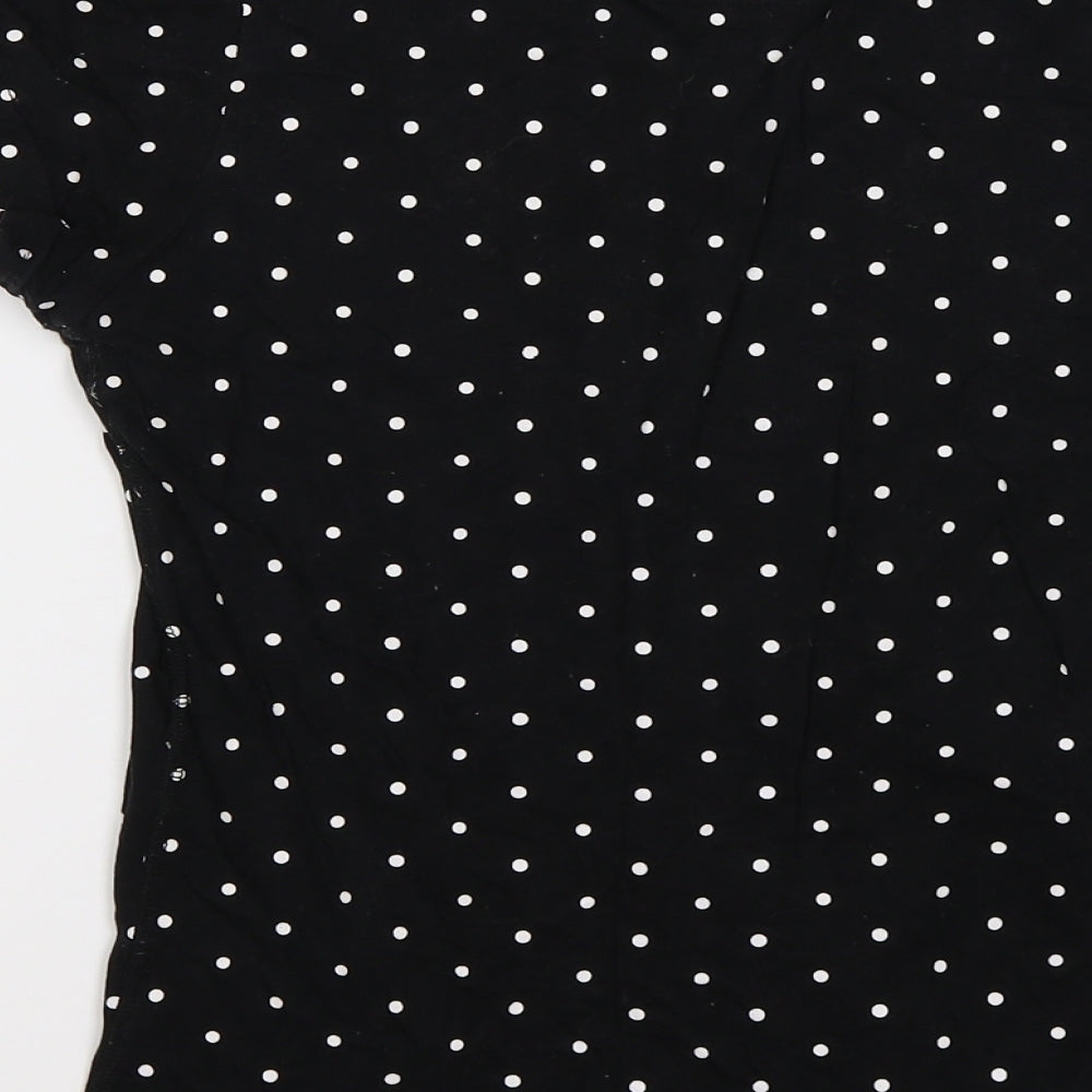 Superdry Womens Black Polka Dot  Basic T-Shirt Size 10