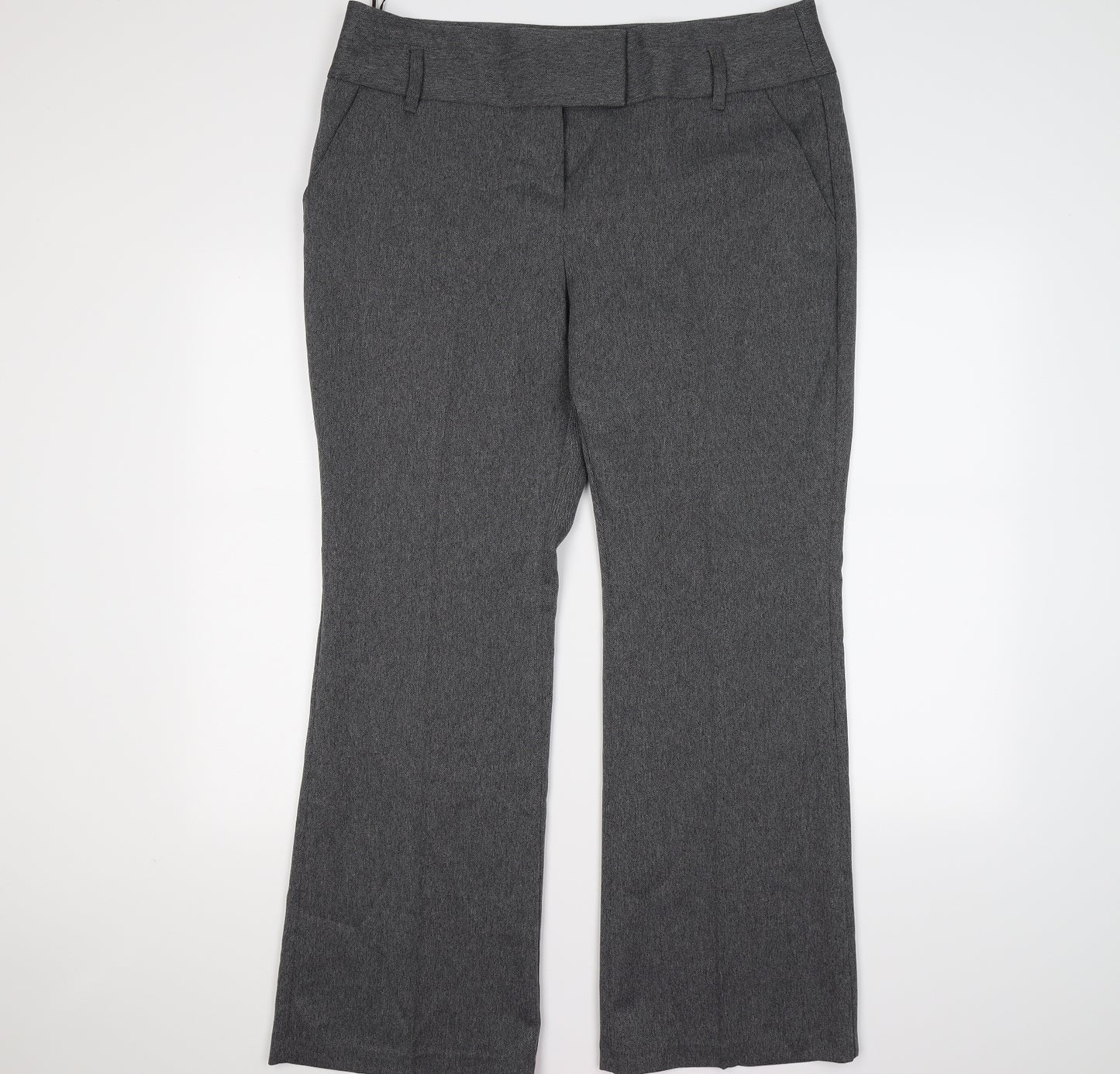TU Womens Grey Herringbone  Trousers  Size 16 L28 in