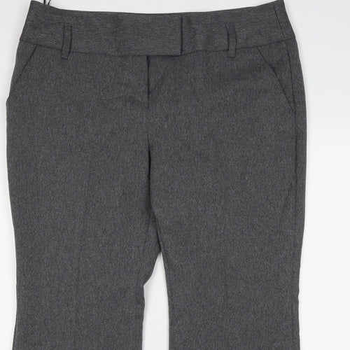 TU Womens Grey Herringbone  Trousers  Size 16 L28 in