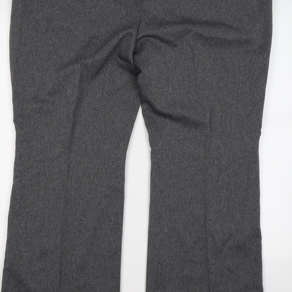 TU Womens Grey Herringbone  Trousers  Size 16 L28 in