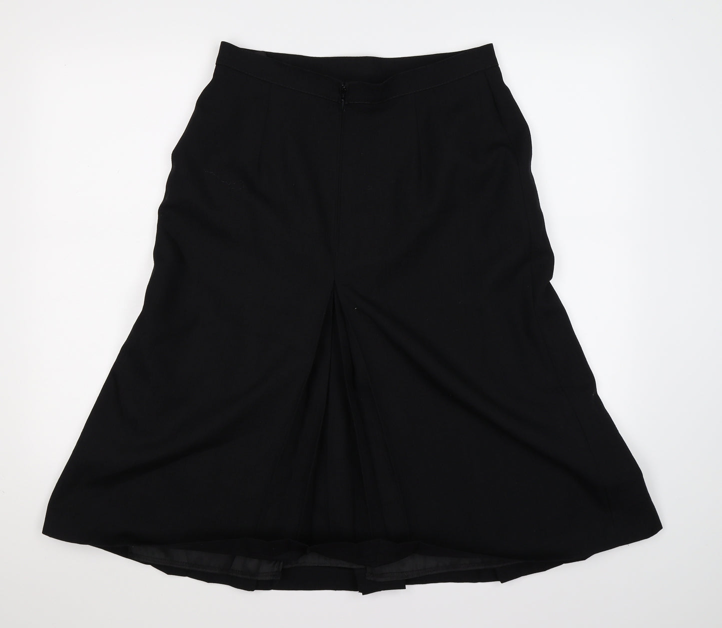 st michael Womens Black  Knit Pleated Skirt Size 16