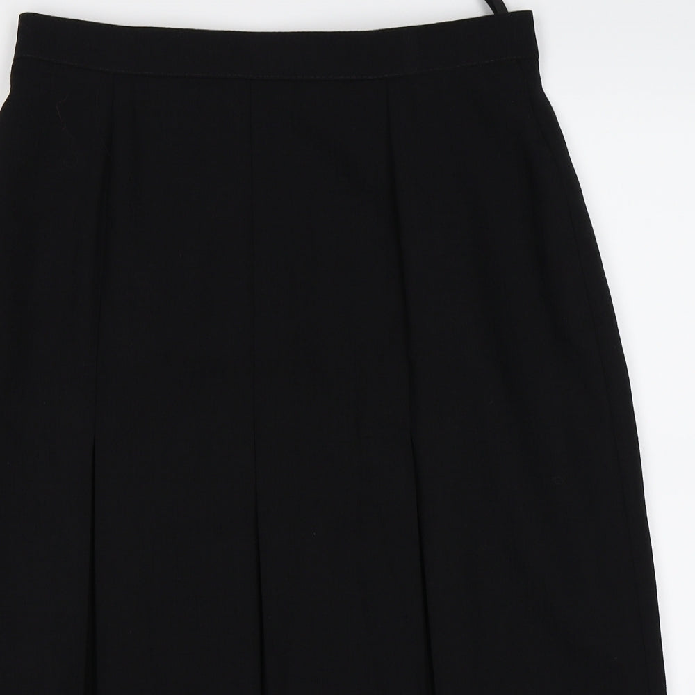 st michael Womens Black  Knit Pleated Skirt Size 16