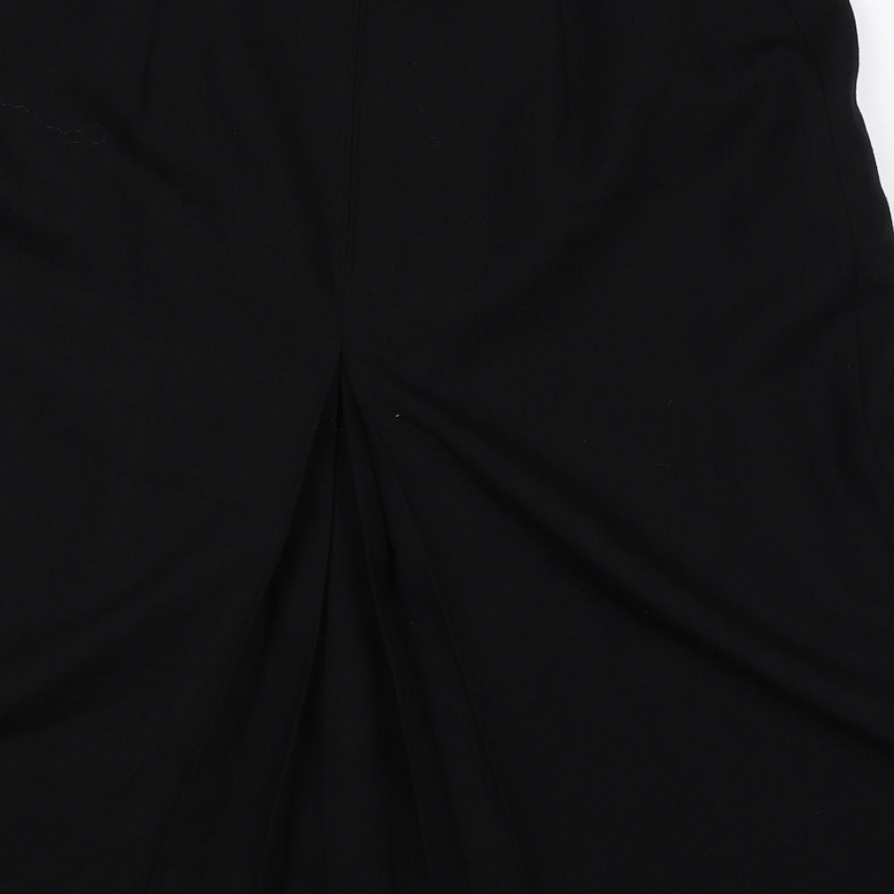 st michael Womens Black  Knit Pleated Skirt Size 16