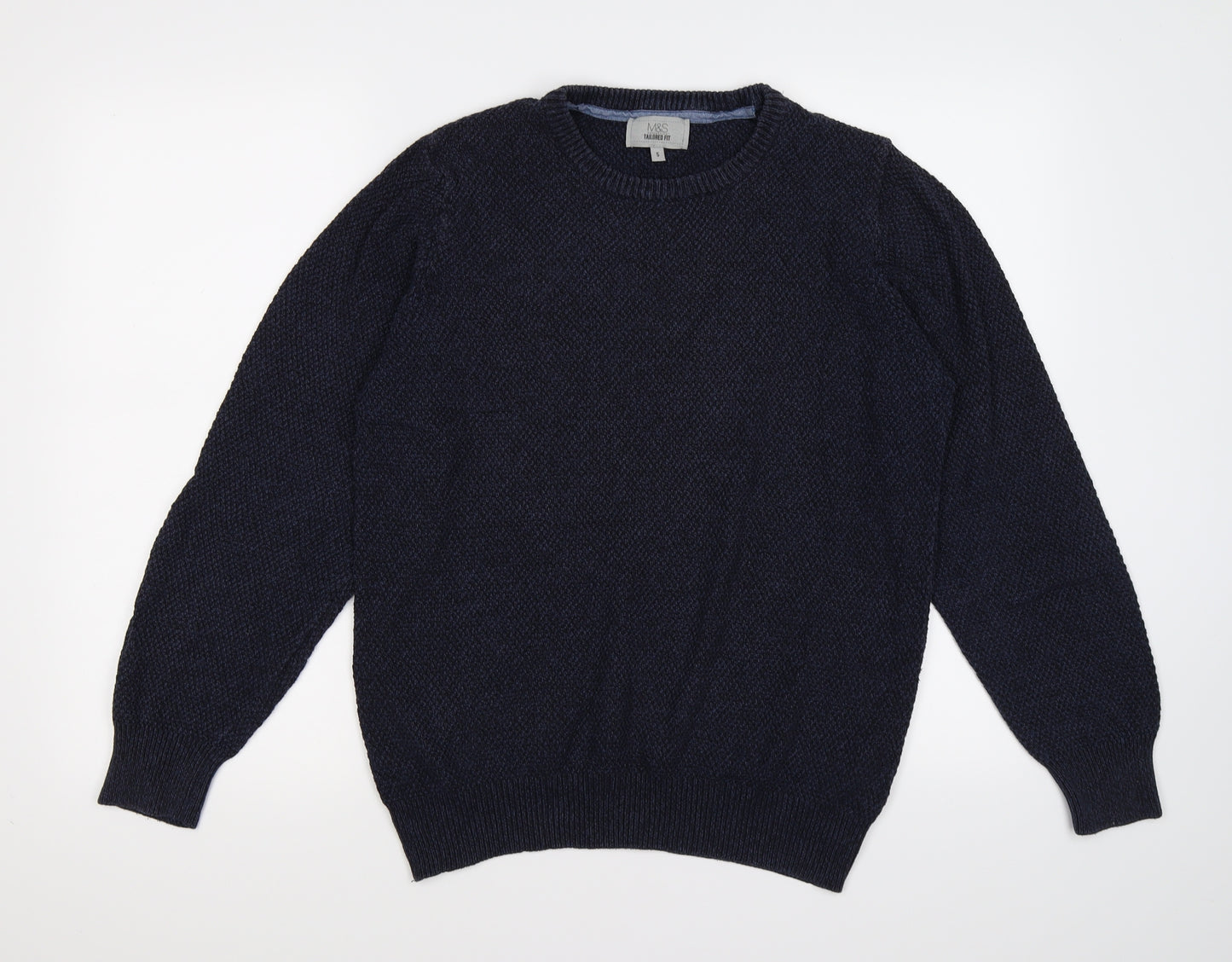 Marks and Spencer Mens Blue  Knit Pullover Jumper Size S  - Tailored fit