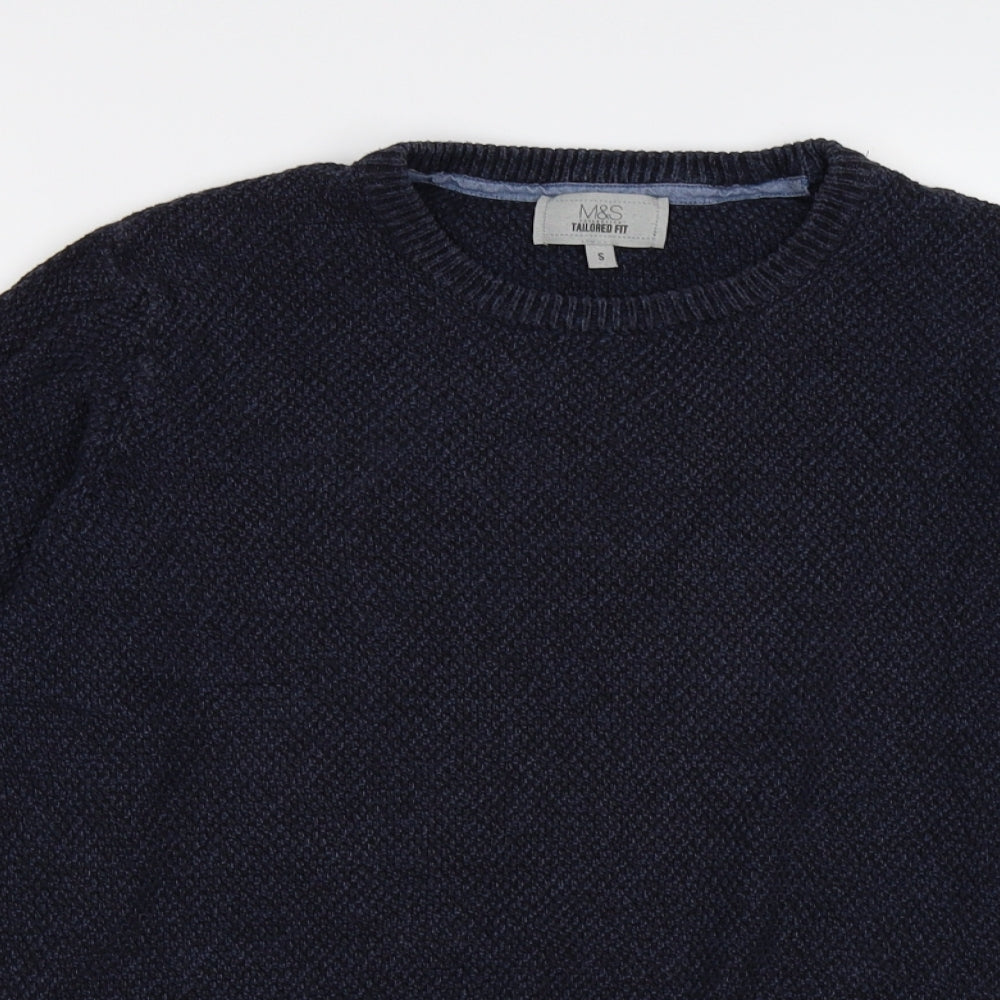 Marks and Spencer Mens Blue  Knit Pullover Jumper Size S  - Tailored fit