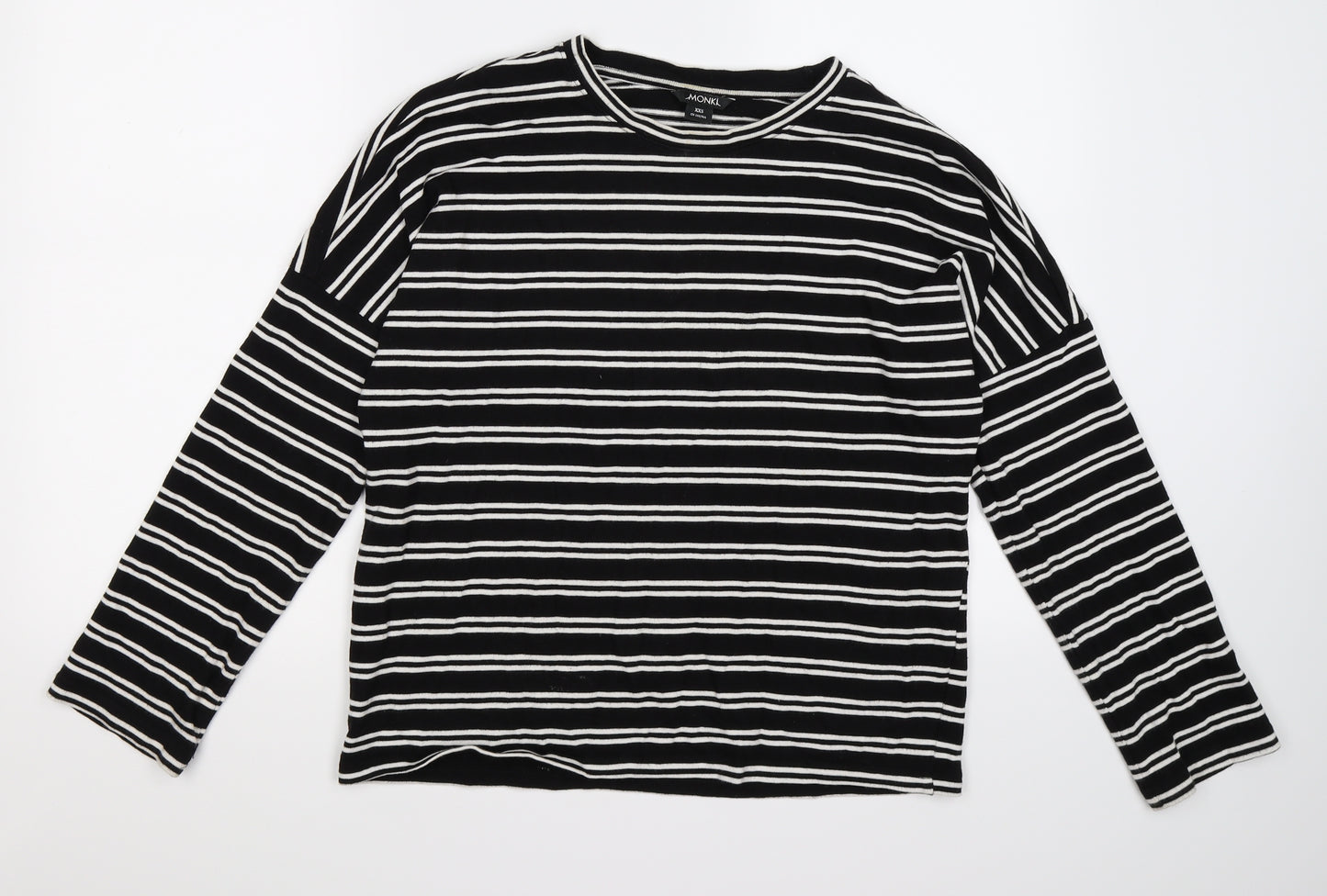 Monki Womens Black Striped Knit Pullover Jumper Size 2XS