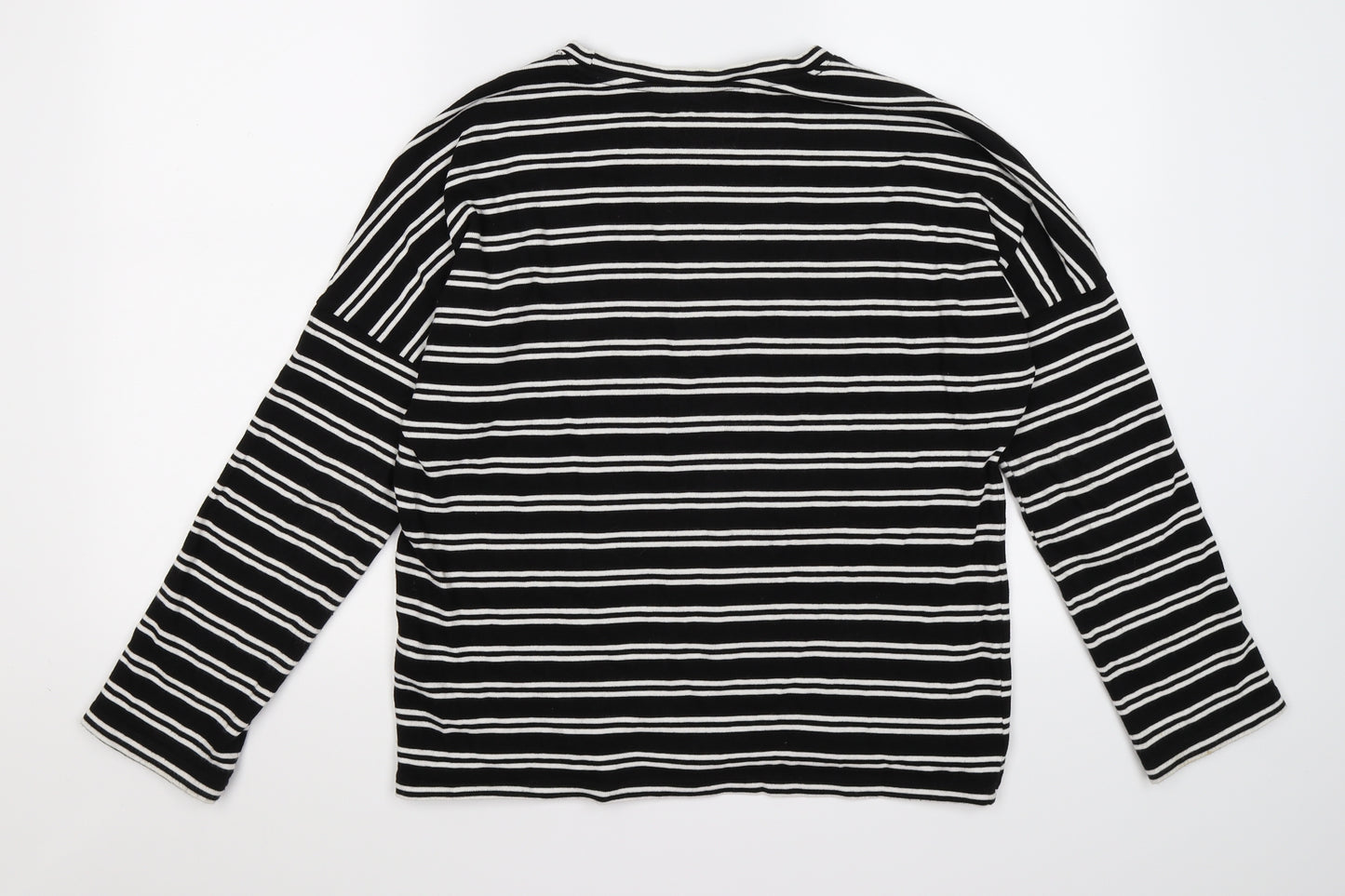 Monki Womens Black Striped Knit Pullover Jumper Size 2XS