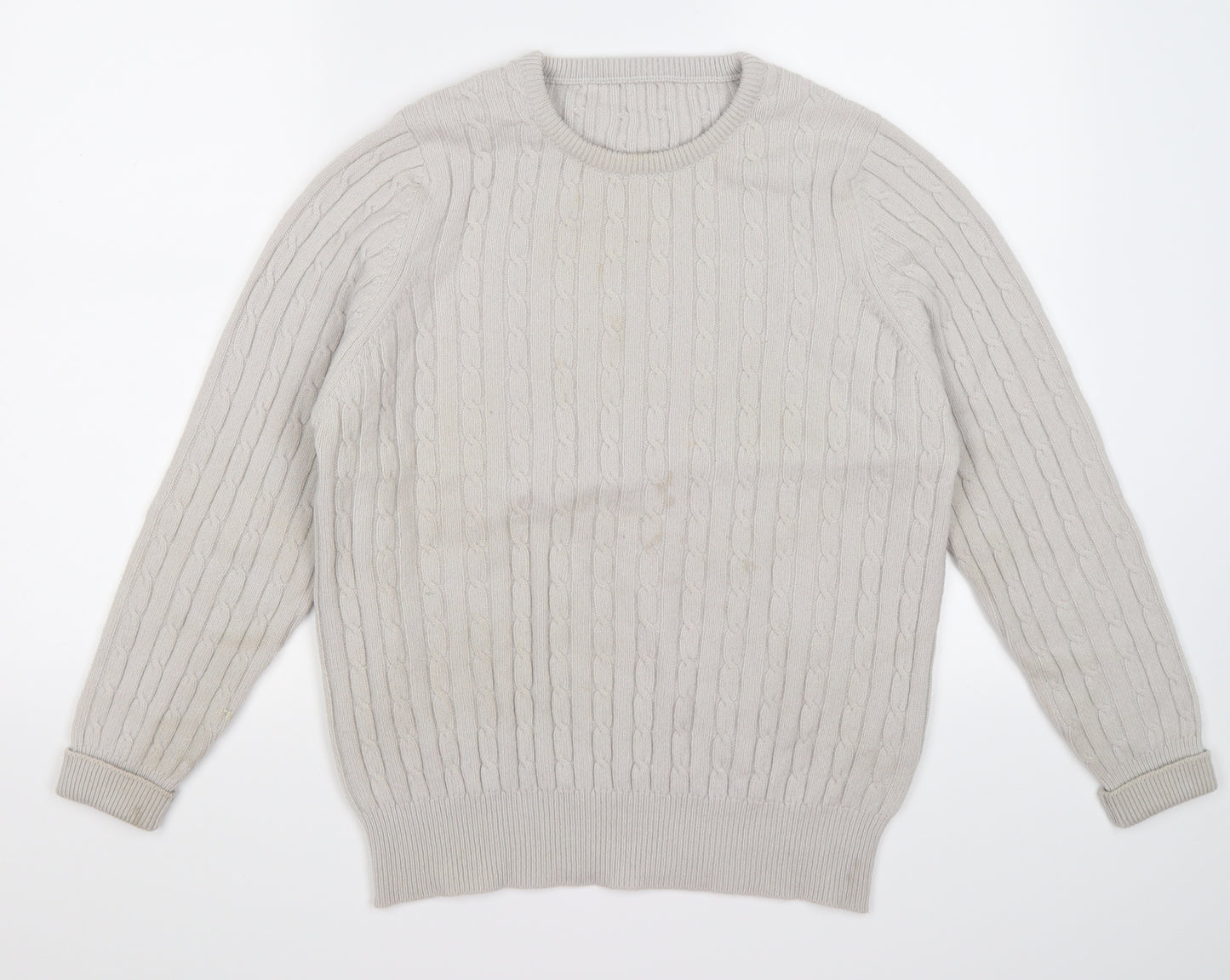 Preworn Mens Beige  Knit Pullover Jumper Size S  - pure wool