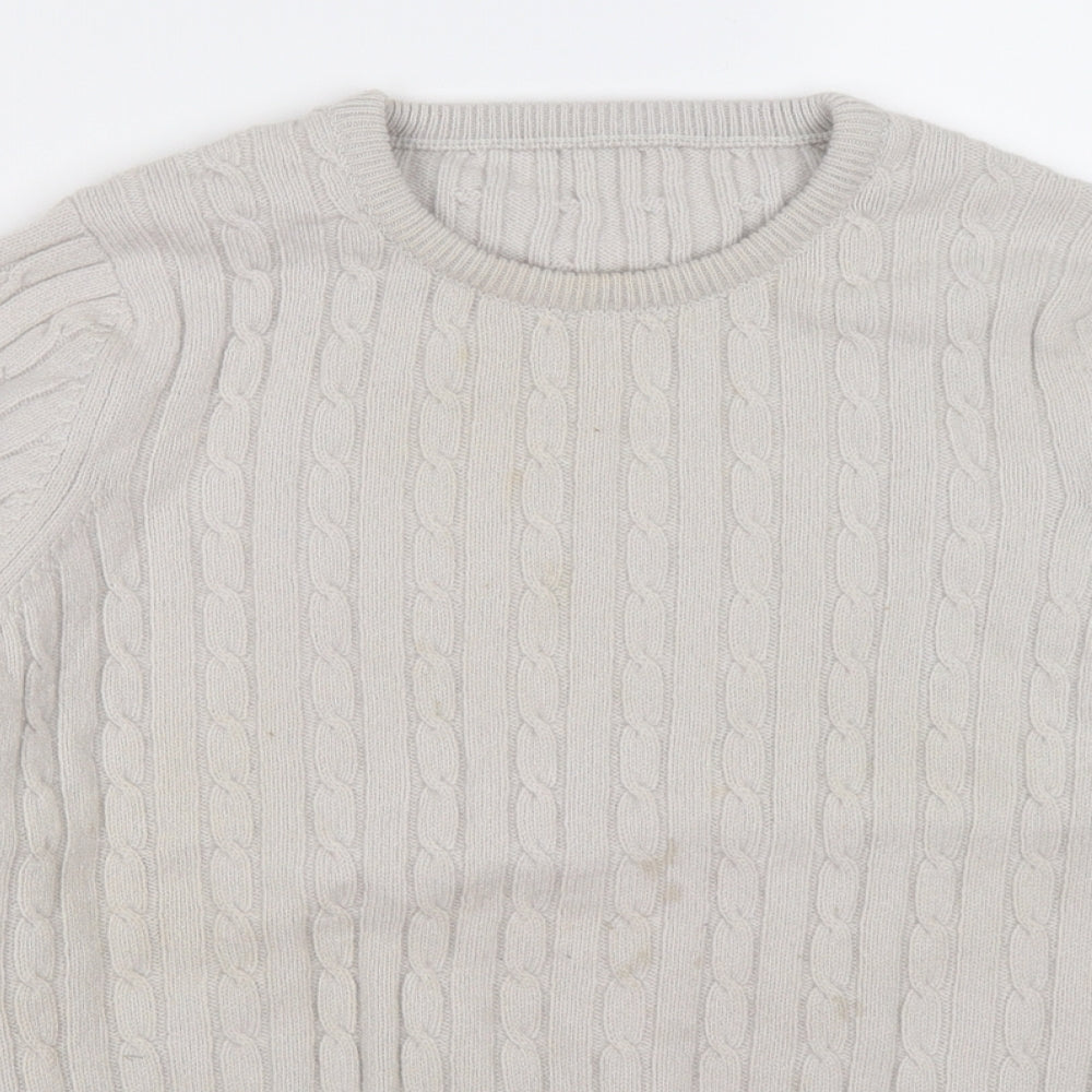 Preworn Mens Beige  Knit Pullover Jumper Size S  - pure wool