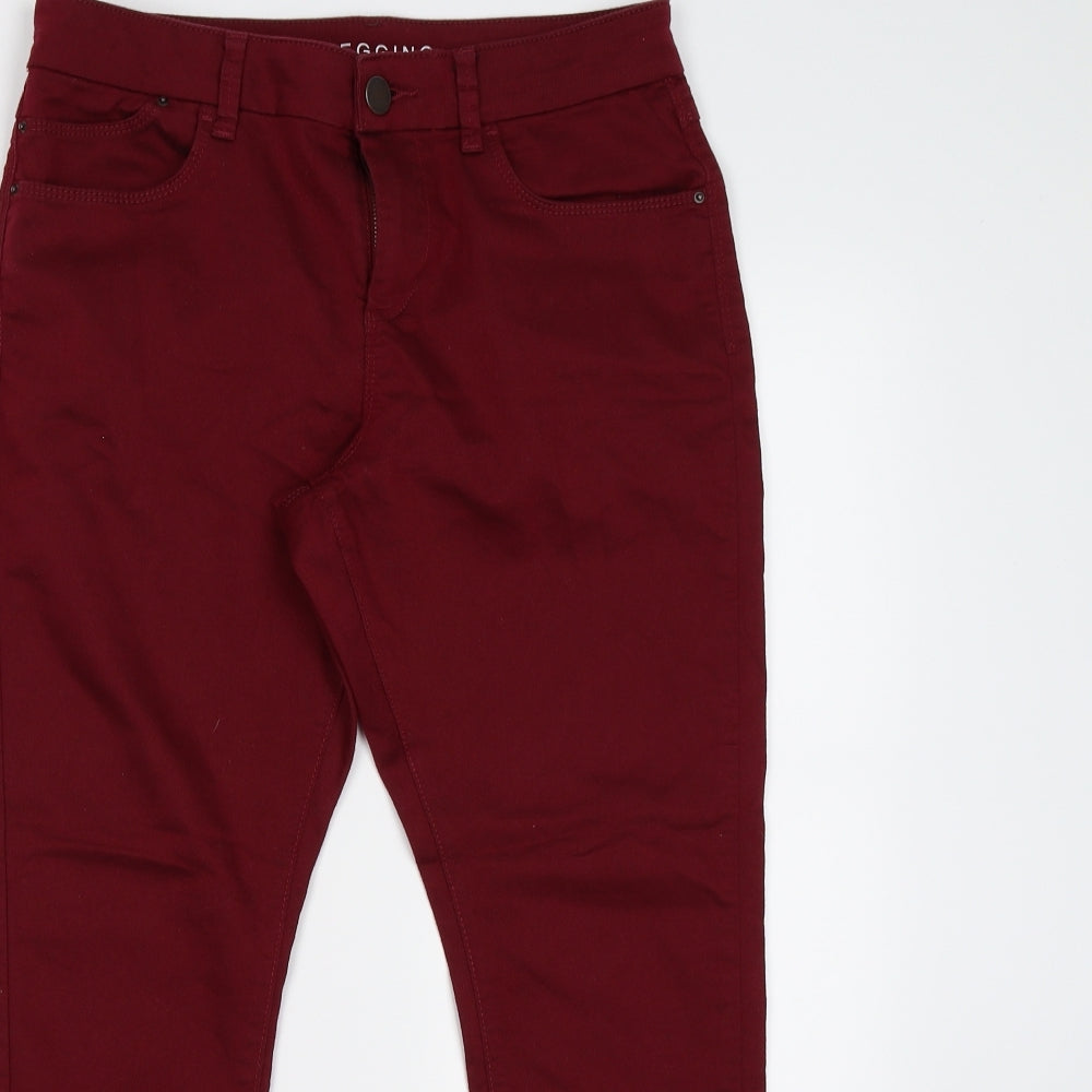 Marks and Spencer Womens Red  Denim Jegging Leggings Size 12 L26 in