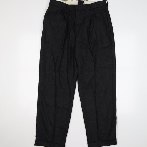 Topman Mens Grey Check Knit Dress Pants Trousers Size 32 L30 in