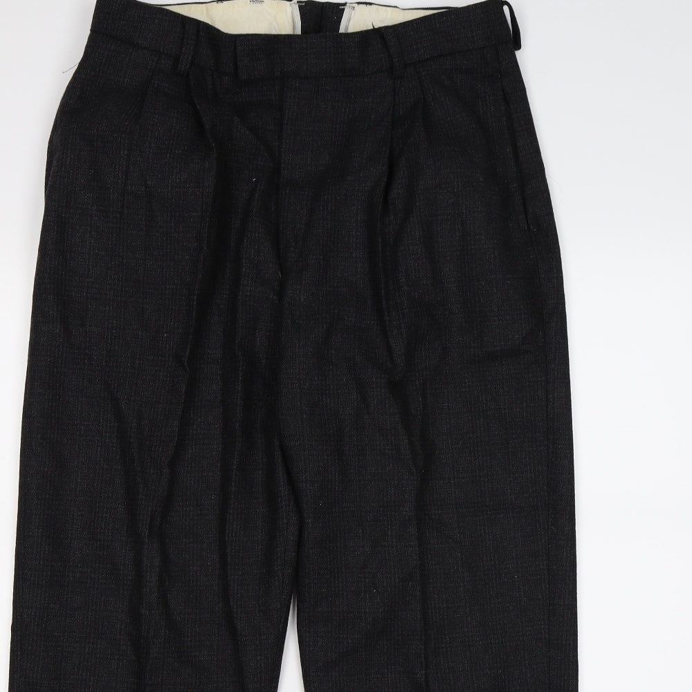 Topman Mens Grey Check Knit Dress Pants Trousers Size 32 L30 in