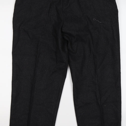Topman Mens Grey Check Knit Dress Pants Trousers Size 32 L30 in