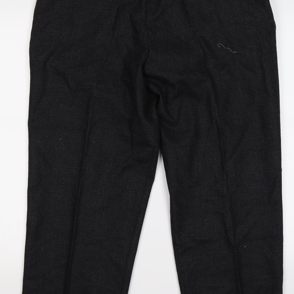Topman Mens Grey Check Knit Dress Pants Trousers Size 32 L30 in