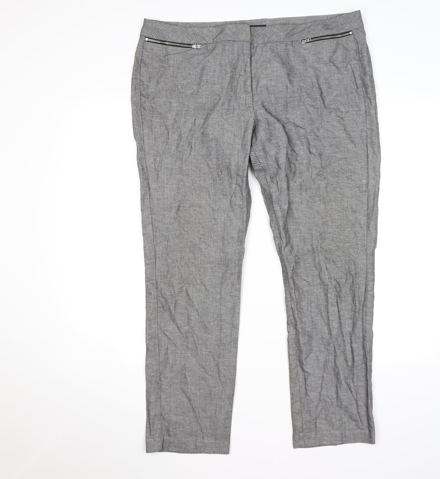 Marks and Spencer Womens Grey   Trousers  Size 16 L26 in