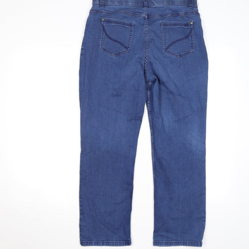 Marks and Spencer Womens Blue  Denim Straight Jeans Size 12 L25 in
