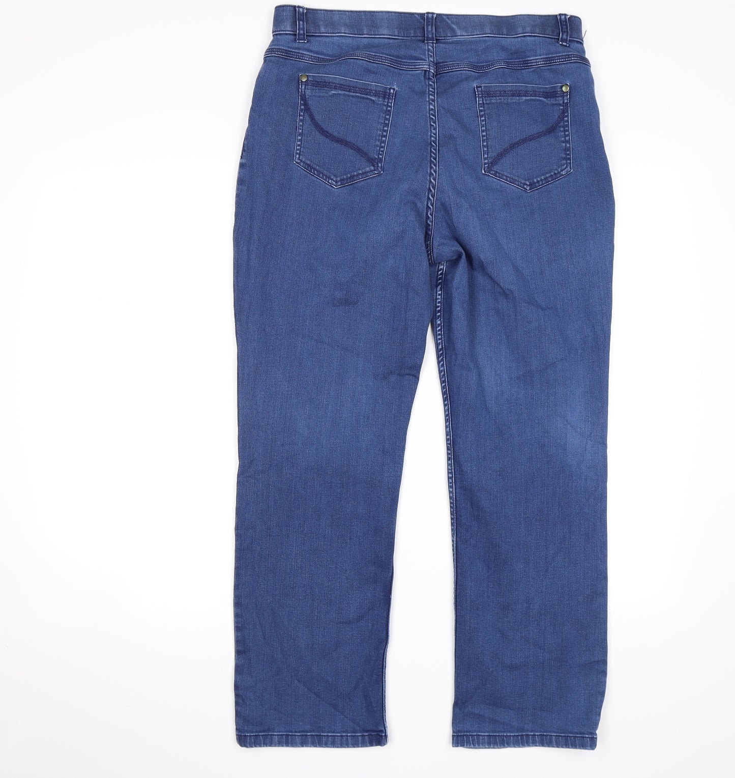 Marks and Spencer Womens Blue  Denim Straight Jeans Size 12 L25 in