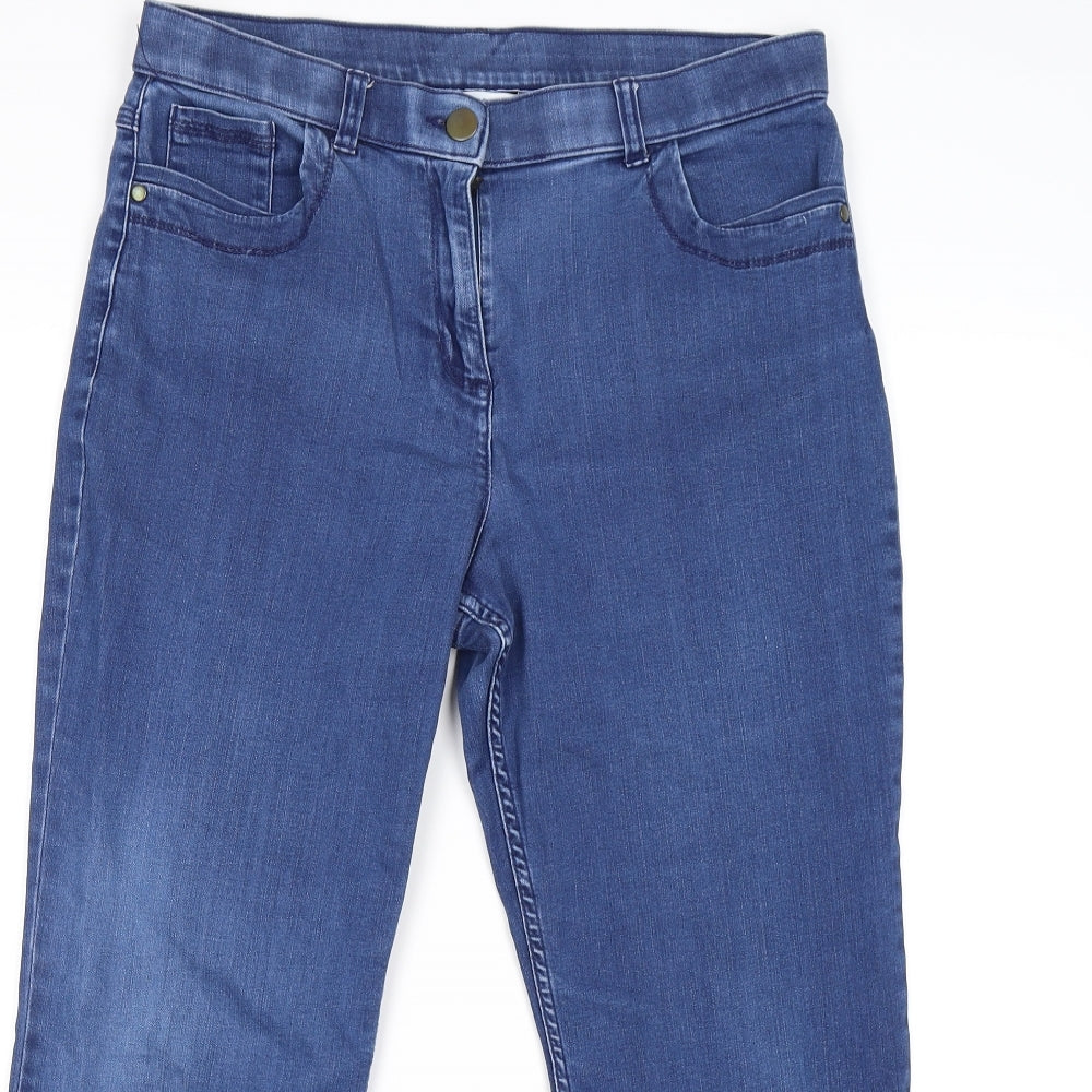 Marks and Spencer Womens Blue  Denim Straight Jeans Size 12 L25 in