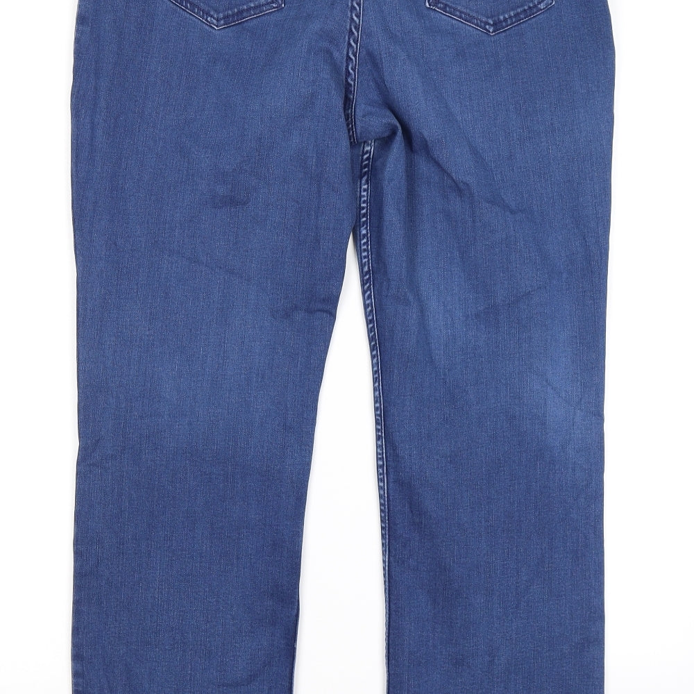 Marks and Spencer Womens Blue  Denim Straight Jeans Size 12 L25 in