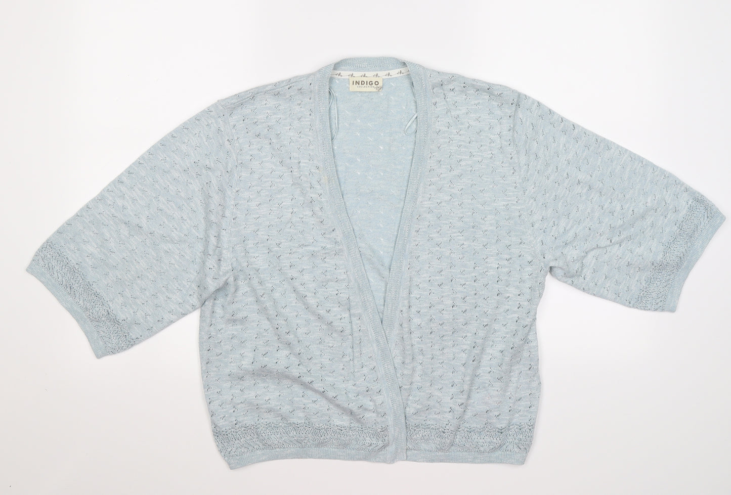 Indigo Womens Blue  Knit Cardigan Jumper Size 16