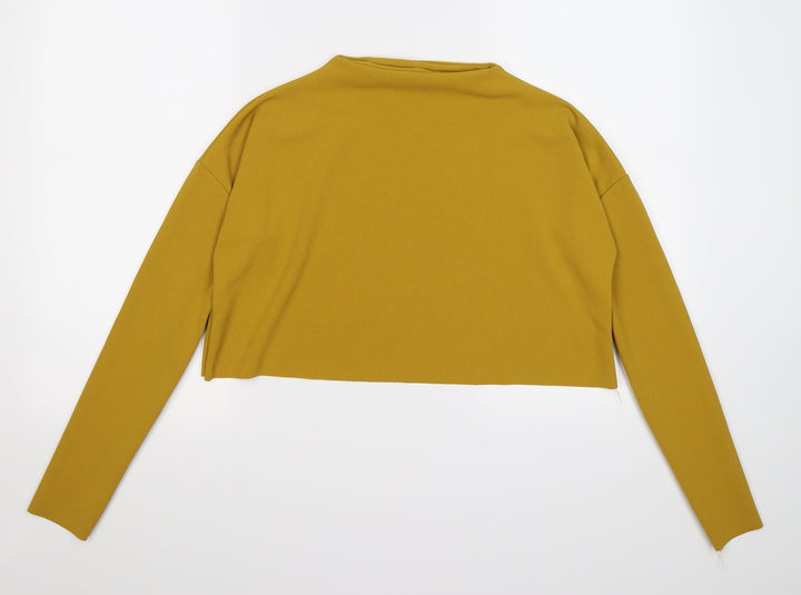 Missguided Womens Yellow Pullover Jumper Size 8 - cropped