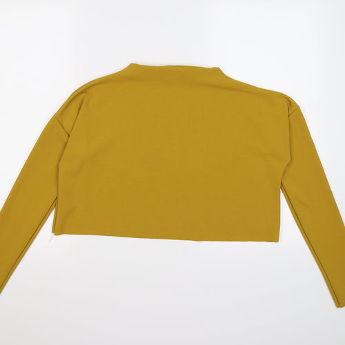 Missguided Womens Yellow   Pullover Jumper Size 8  - cropped