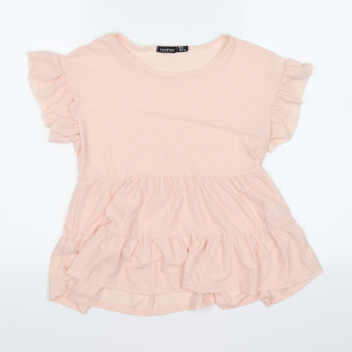 Boohoo Womens Pink  Chiffon Tunic T-Shirt Size 6