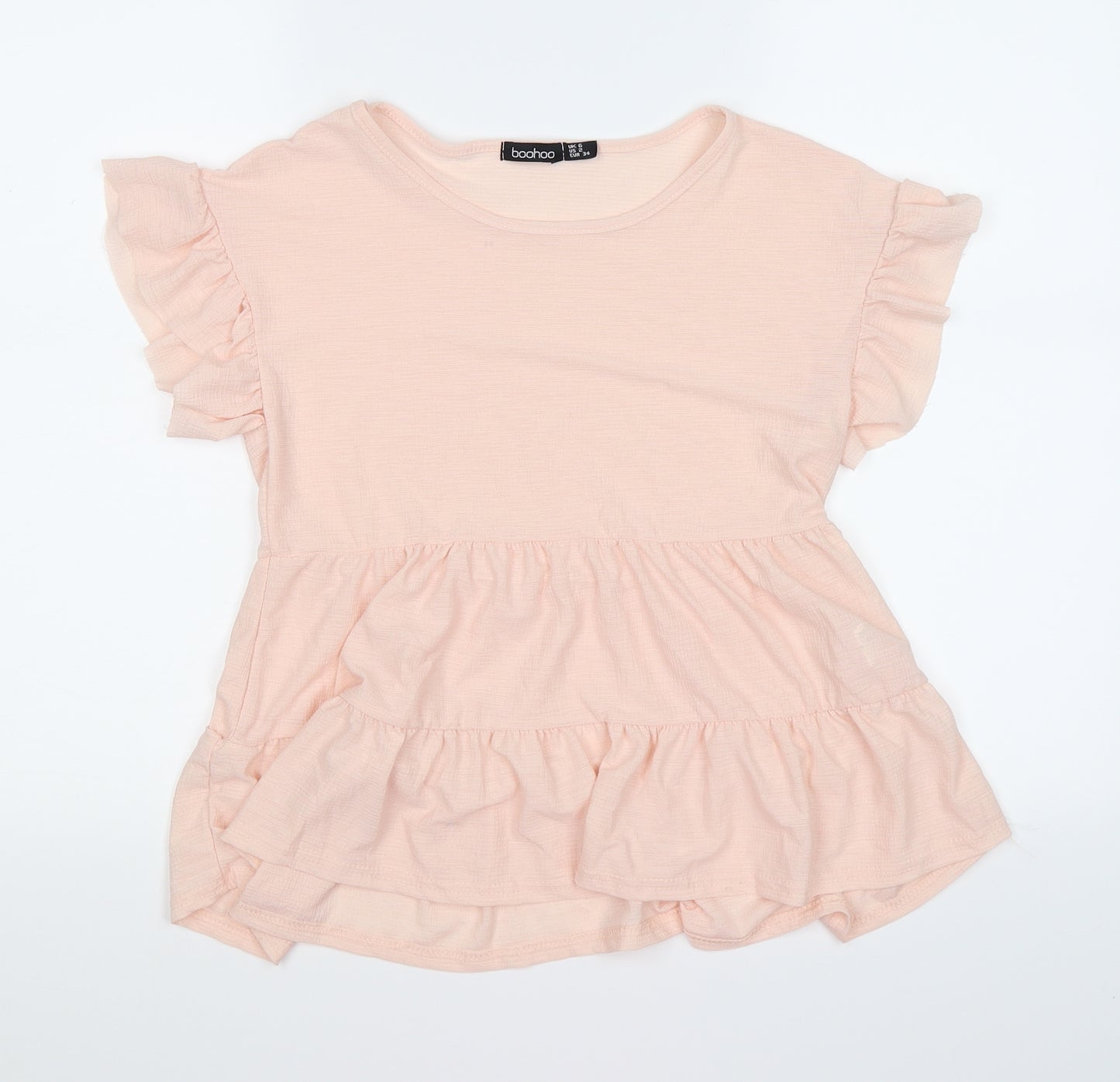 Boohoo Womens Pink  Chiffon Tunic T-Shirt Size 6