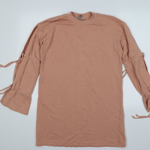 ASOS Womens Pink  Jersey Pullover Sweatshirt Size 8  - open sleeves
