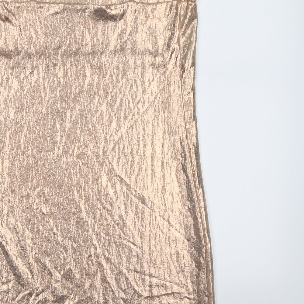 Miss Selfridge Womens Gold   Slip Dress  Size 6