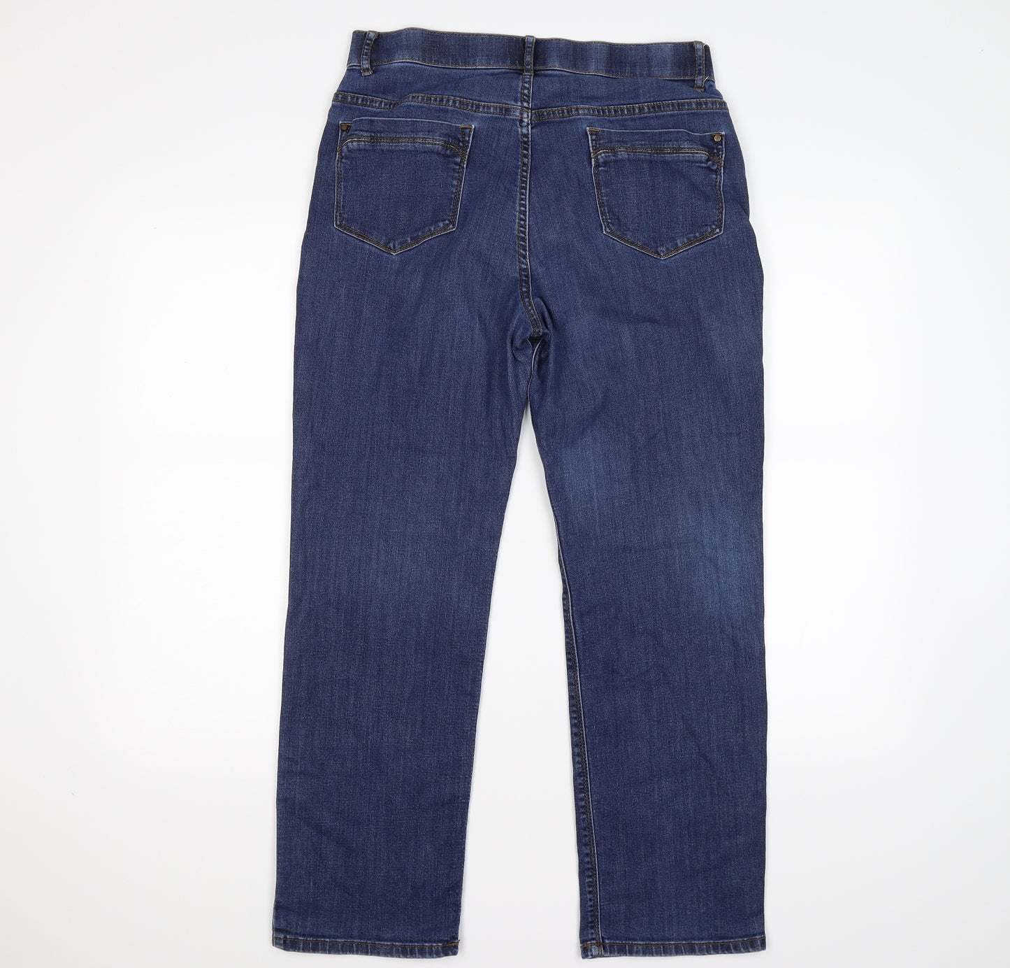Marks and Spencer Womens Blue  Denim Straight Jeans Size 12 L26 in