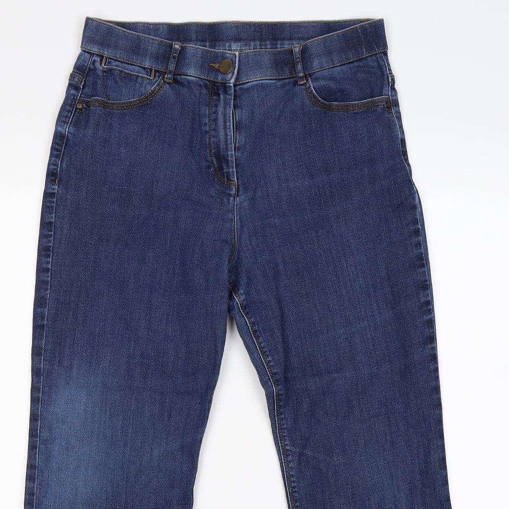 Marks and Spencer Womens Blue  Denim Straight Jeans Size 12 L26 in
