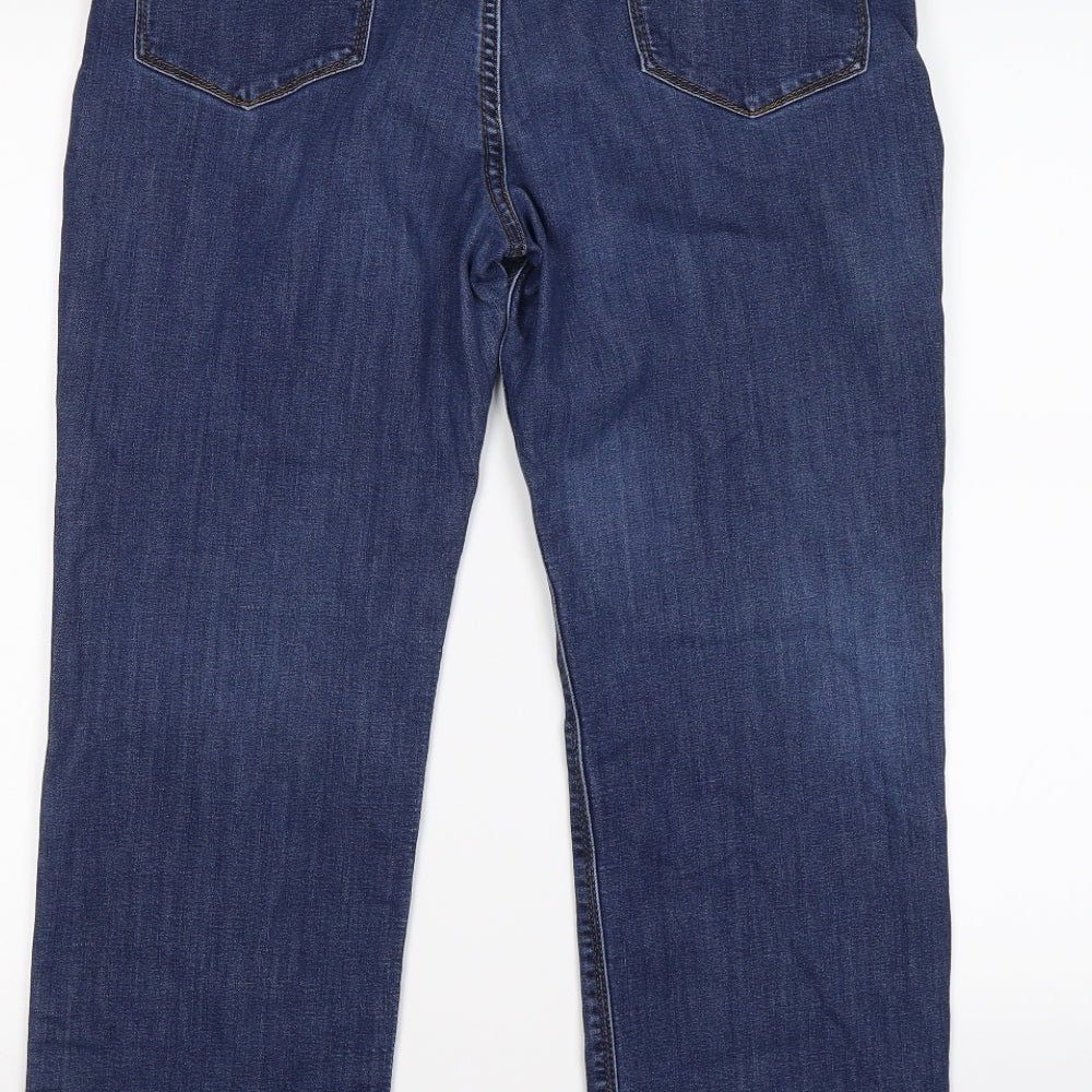 Marks and Spencer Womens Blue  Denim Straight Jeans Size 12 L26 in