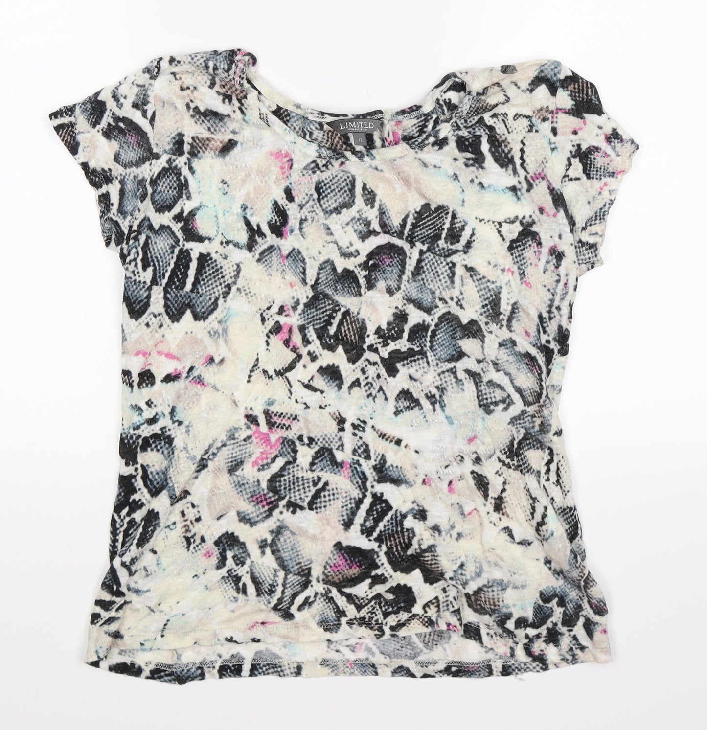 Marks and Spencer Womens Beige Floral  Basic T-Shirt Size 12