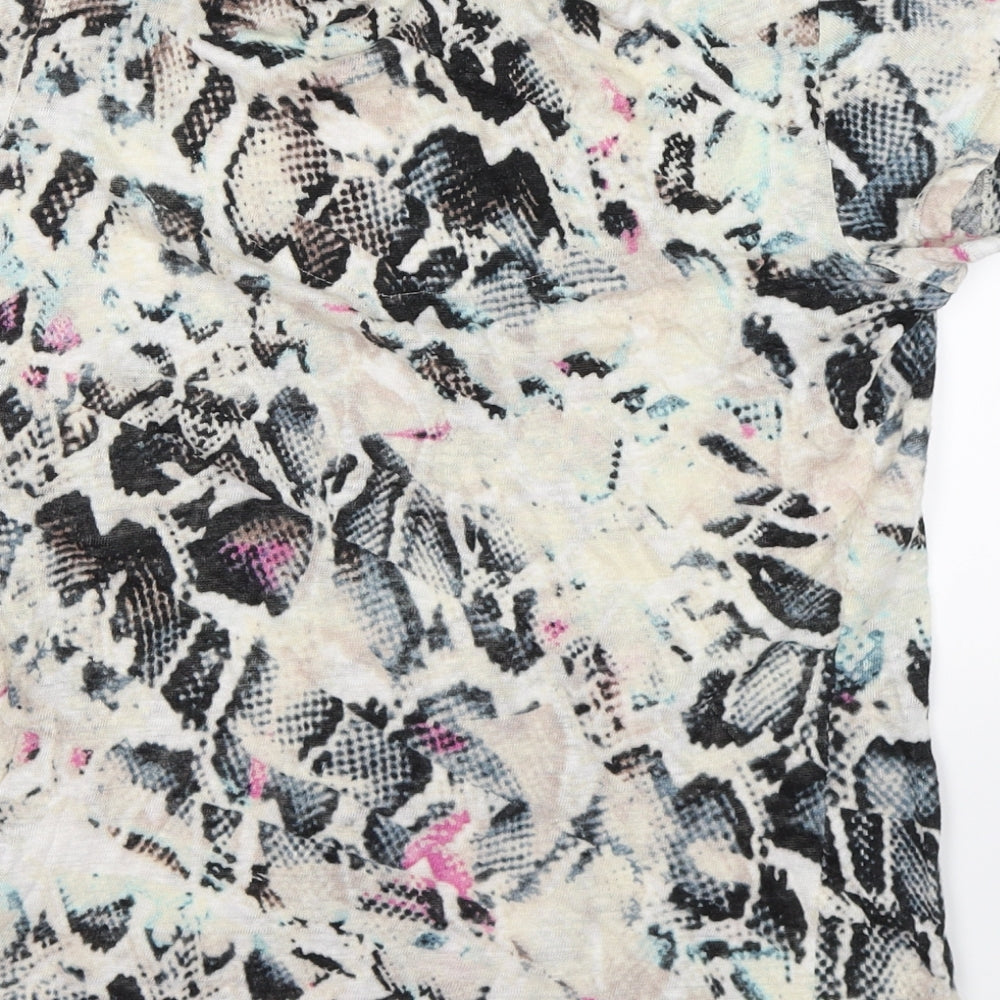 Marks and Spencer Womens Beige Floral  Basic T-Shirt Size 12