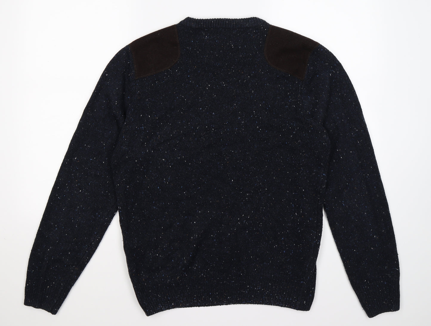 Cedar Wood State Mens Blue  Knit Pullover Jumper Size L  - shoulder pads