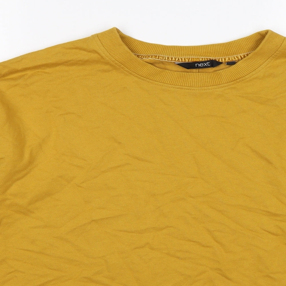 NEXT Womens Yellow  Jersey Pullover Sweatshirt Size 12  - frill shoulders